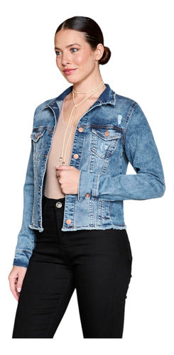 CENITHO JEANS Stretch Jacket With Rips Sizes 36-46 Cj5 0