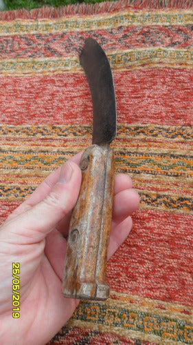 Antiguo Cuchillo Casero Curvo No Machete Hoz Neife 1