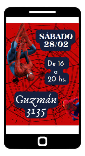 Lotus Designs Video Birthday Invitation - Spiderman - Hombre Araña 3