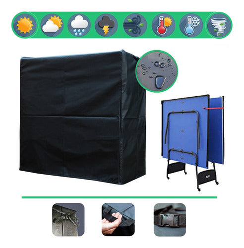 Premium PVC Heavy-Duty Table Tennis Cover with Velcro Opening 0