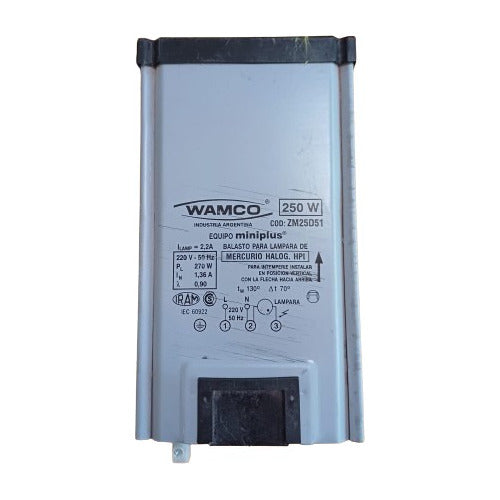 WAMCO Balasto Mercurio Halogenado Para Exterior Zm25d51 0