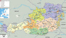 Austria - Mapa Administrativo - Europa - Lámina 45x30 Cm. 0