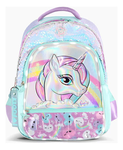 Footy Unicorn Backpack with Light 18 Inches 0