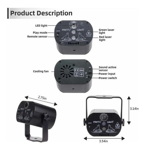 Luz Laser De Festa Stage Light Mini Flash Strobe Projetor 3