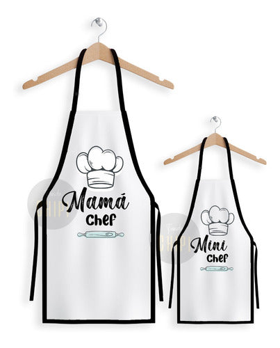 Personalized Chef Apron Set for Adult + Child - Perfect Gift for Parents 1