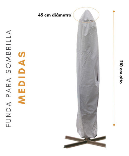 CoverALL Funda Cubre Sombrilla Lateral Banana 3mts Grande (210x45cm) 2