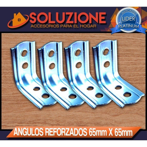 SOLUZIONE Reinforced Angles 65mm X 65mm Metal Pack of 50 Units 1