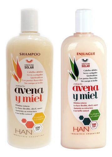 HAN Oat and Honey Shampoo and Conditioner 500ml Low-Poo Suitable 0