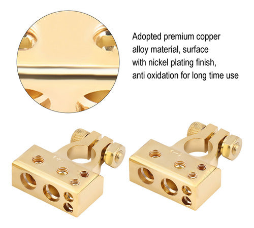 Par De Conectores De Terminal De Bateria Para Carro Positivo 3