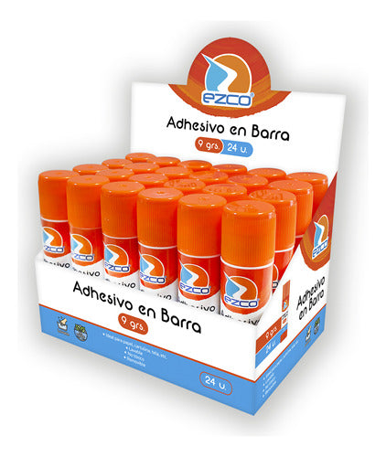 Adhesivo Barra Ezco Display X24 Barras De 9 Gramos 0