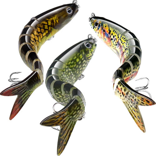 Lasocuhoo Multiarticulated Freshwater/Saltwater Fishing Lures Set of 3 0