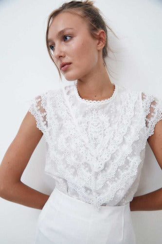 Sus M Blusa Con Broderie Elegante Darana 1