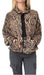 The Look Box Printed Shearling Jacket with Buttons for Women 0