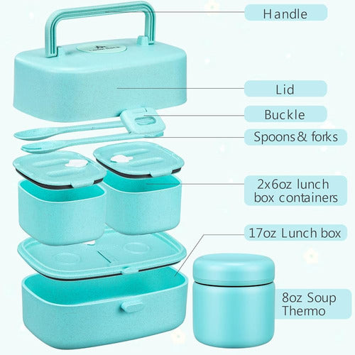 Fiambrera Bento Con Termo De Sopa De 8 Oz Para Niños Recipie 1