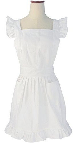 Lilments Retro Adjustable Ruffle Apron Kitchen 0