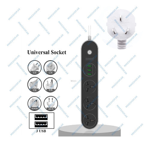 Ldnio Power Socket SC3301 - 3 Sockets 3 USB Ports - Black 7