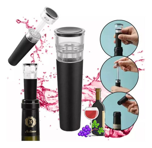 Pirotech Wine Vacuum Pump + Silicone Bottle Stopper 4