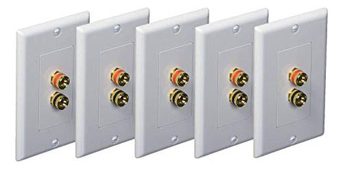 iMBAPrice 5 Pack Premium 2 Connector Banana Wall Plate 0