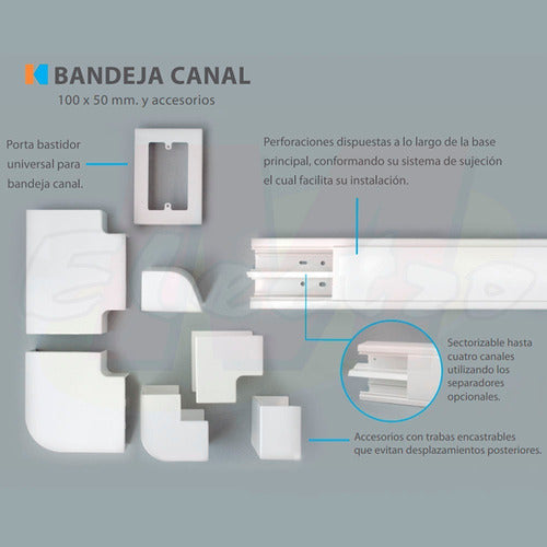 Flat 90 Degree Bend for Cable Duct 100x50 Kalop Electro Medina 3