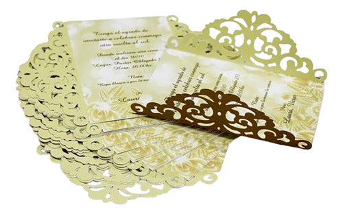 Grafica.Safetag 12 Laser Cut Invitations with Envelopes for Events 0