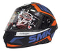 SMK Typhoon Thorn Matte Black Orange Blue Full Face Helmet 0