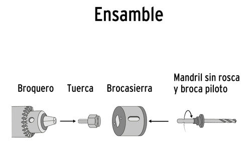 Mecha Pretul Kit De 4 Copas + 1 Guía Para Madera Kit-5p - Fc 2