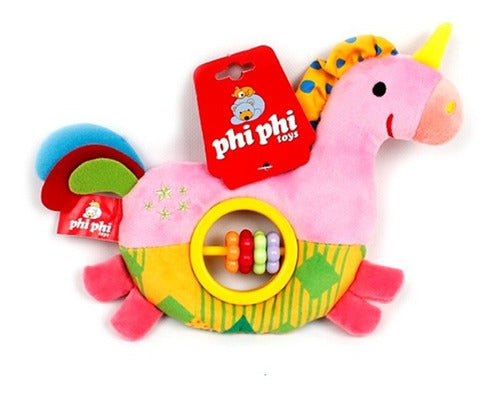 Pink Unicorn Rattle by Phi Phi Toys 0