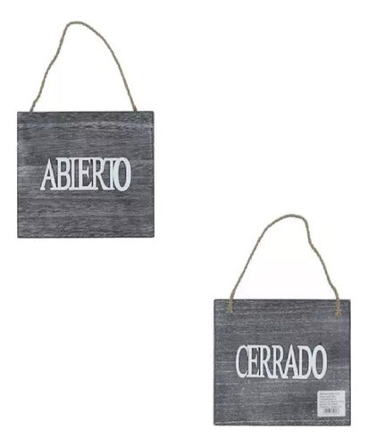 TOH Open/Closed Wooden Sign 15 X 20 Cm 0