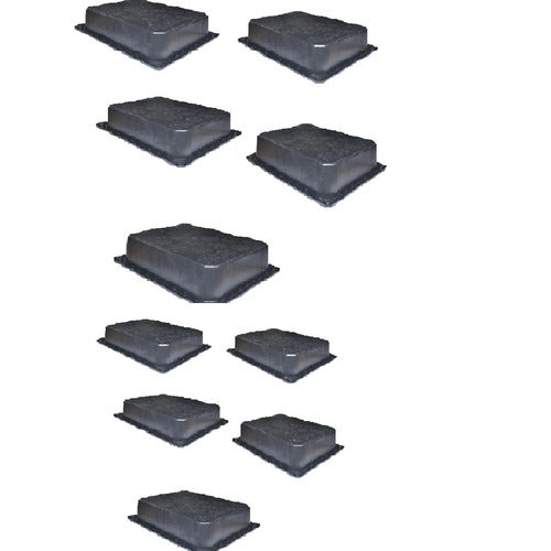 Set of 10 PVC Steps, 13 cm, Black, by New Plast 0