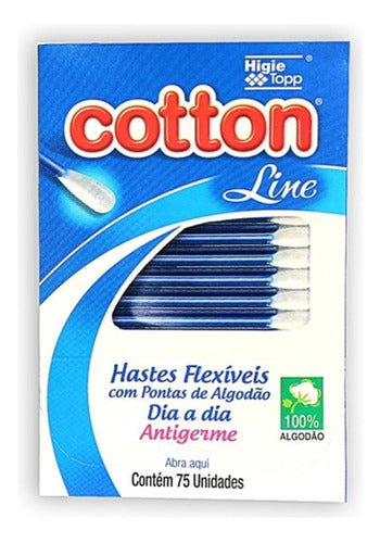 Cotonete Cotton Line 75 Unid. 100% Algodão 1