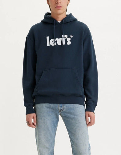 Levi's Blue Logo White Hoodie 0