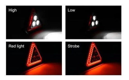 Kit X 2 Baliza Linterna Seguridad Vial Led Cob + Chaleco 5