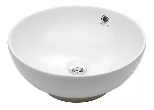 Piazza Round White Enameled Bathroom Basin 43cm 0