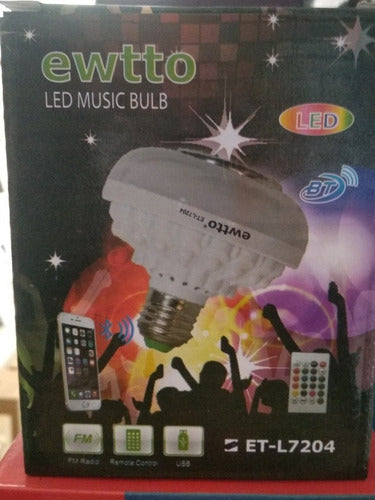 Lampara Led Colores Bluetooth Musica  Control Blaco Fuert 0