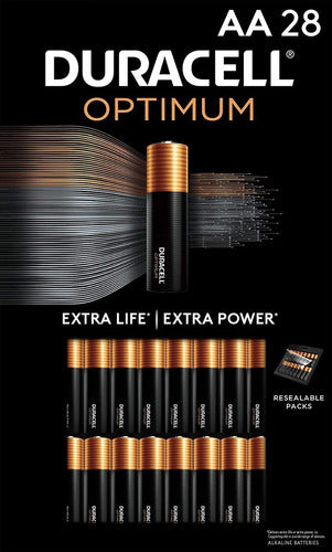 Duracell Optimum AA Batteries | 28 Count Pack | Lasting Power Double A Battery 0