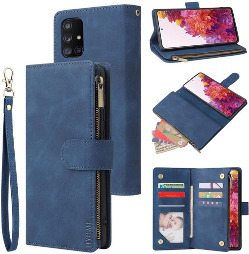 LBYZCASE Samsung Galaxy S20 FE Blue Leather Wallet Case 0