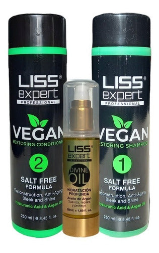 Liss Expert Vegan Shampoo + Conditioner + Argan Oil Kit 0