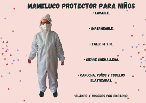 Pia Carla Mameluco Impermeable Lavable Para Niños Kids 2