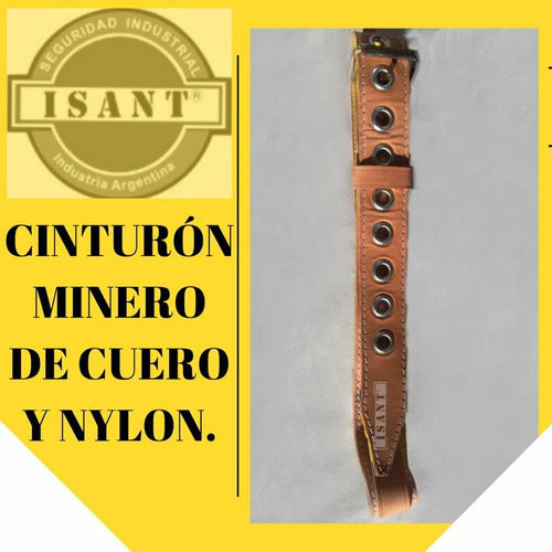 Isant Cinturon Minero De Cuero Y Nylon Con Portabaterias Doble De 0