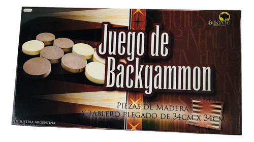 Bisonte Backgammon Set Wooden Pieces 0