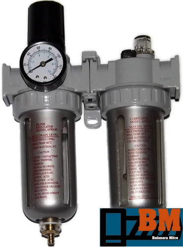 Ruhlmann Air Filter Water Trap Pressure Gauge 1/2 Lubricator 1