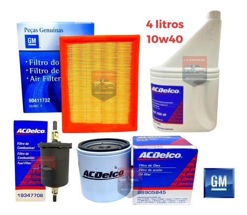 Kit Filtros + Aceite 10w40 Chevrolet Agile 1.4 8v Original 0