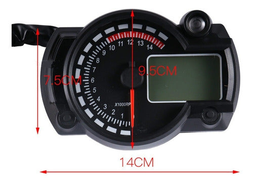 CDTech Universal Digital Motorcycle Speedometer Dashboard with Selectable Colors 1