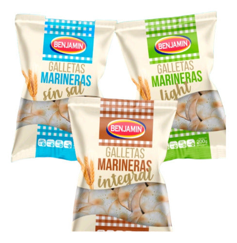 Benjamin Marineras Crackers, Salt-Free - 10 x 350g Each 0