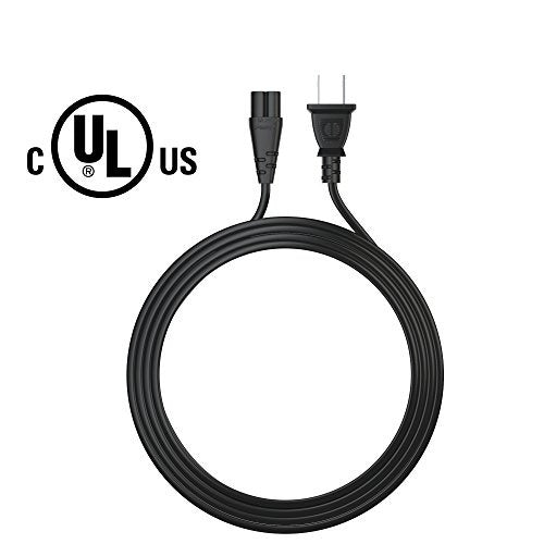 [ul Listed] Pwr + Long 6 Ft 2 Prong Ac Cable De Pared 2 Ranu 1