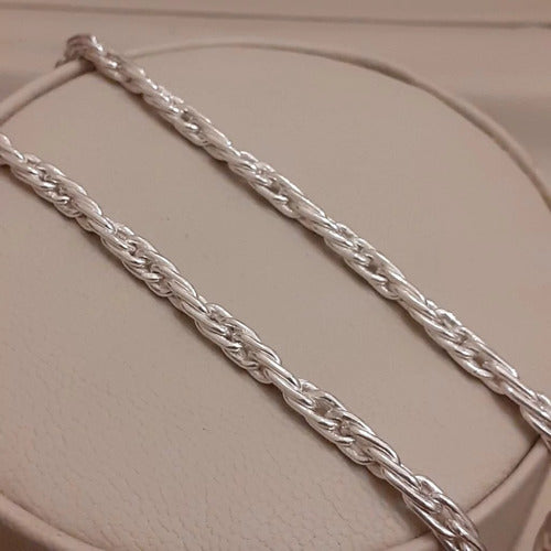 Solid 925 Silver Tourbillon link chain - 47 cm length 1