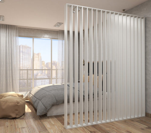 Customizable White Rotating Rods Room Divider 0