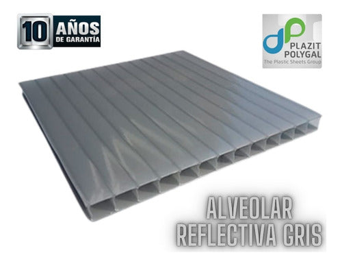 PLAZIT POLYGAL Reflective Gray Polycarbonate Sheet 5.80 X 2.10 X 8 mm 2