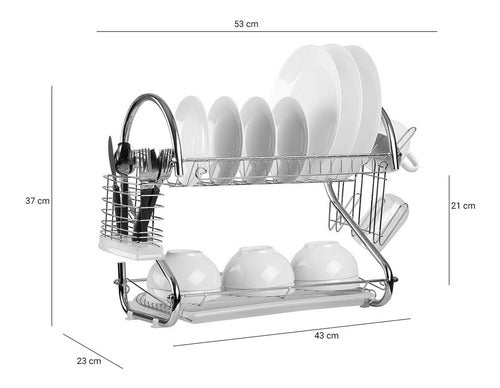 La Vidriera Regalos Two-Tier Chrome Dish Rack 1