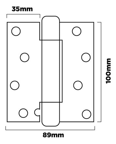 Bronzen Self-Closing Hinge 100mm X 89mm Stainless Steel Pair 1